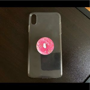 clear iphone xs max case with popsocket